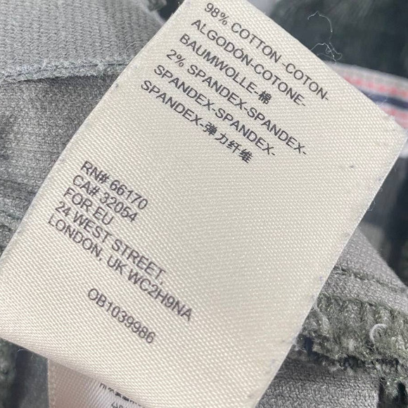 Anthropologie Pants 29 Green Camo Print Corduroy Pilcro Skinny High Rise - Picture 12 of 13